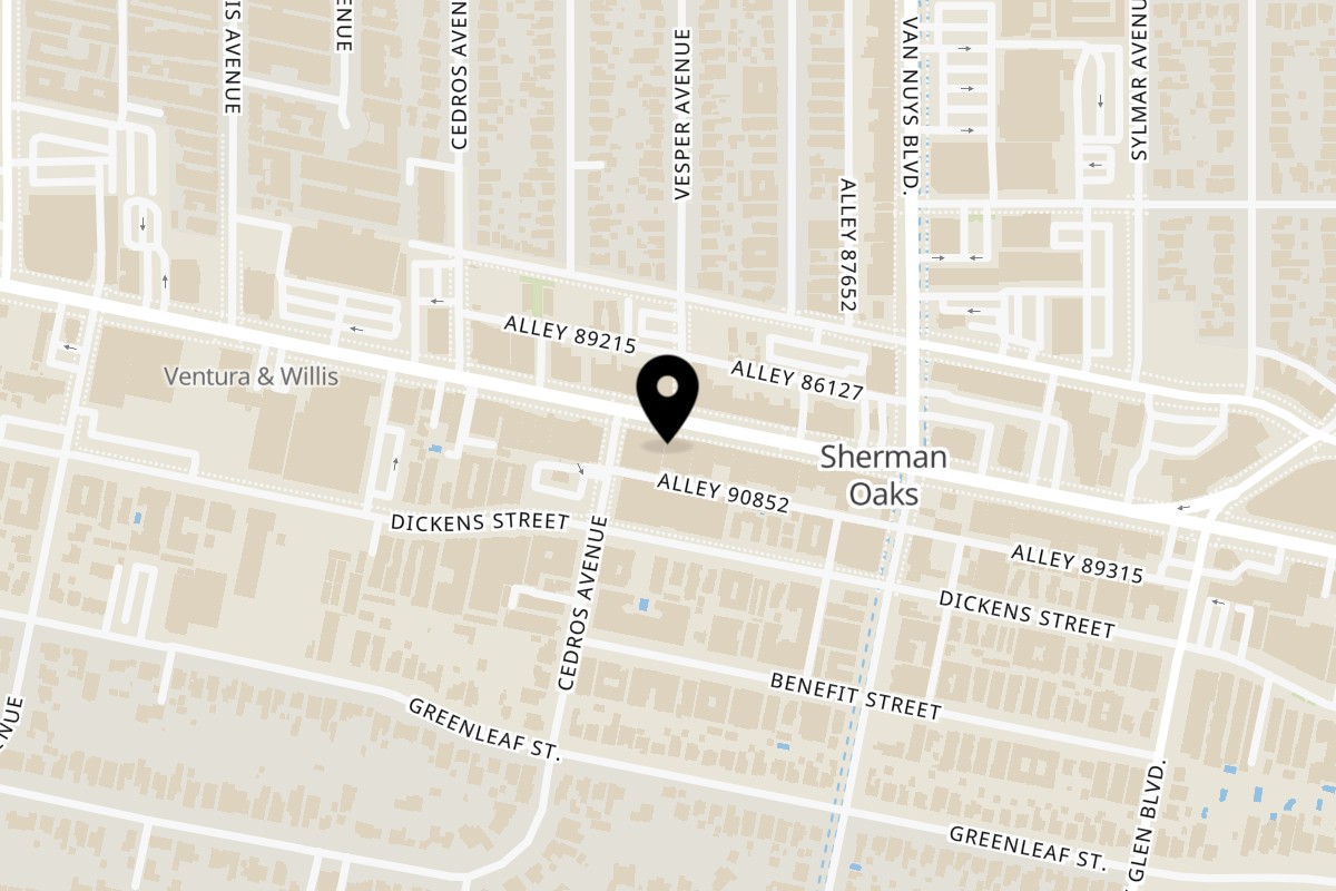 Map showing the location of Ocado Restaurant on 14568 Ventura Blvd in Sherman Oaks